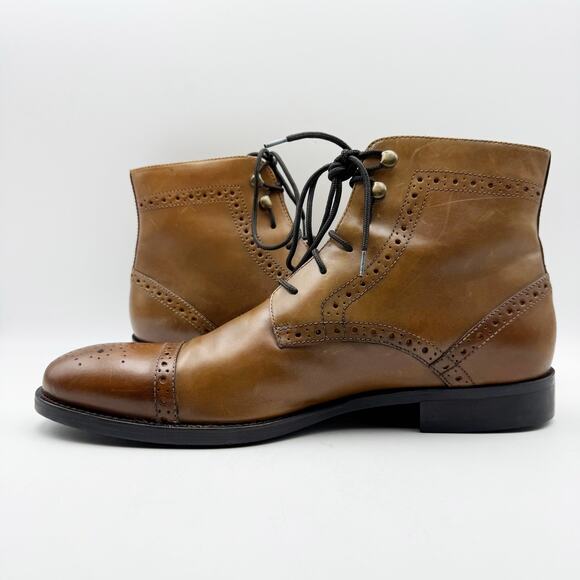 Johnston & Murphy Mens Tyndall Cap Toe Boot US 9.5 M Brown Leather EUC - Picture 5 of 10